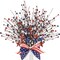 17.5 - 8 Pack Patriotic Artificial Berry Stem Picks Table Centerpiece Red White Blue